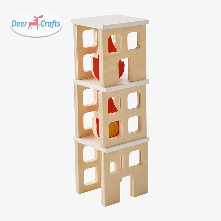 New creative design children slot toy wooden parking garage toy for sale DB04106