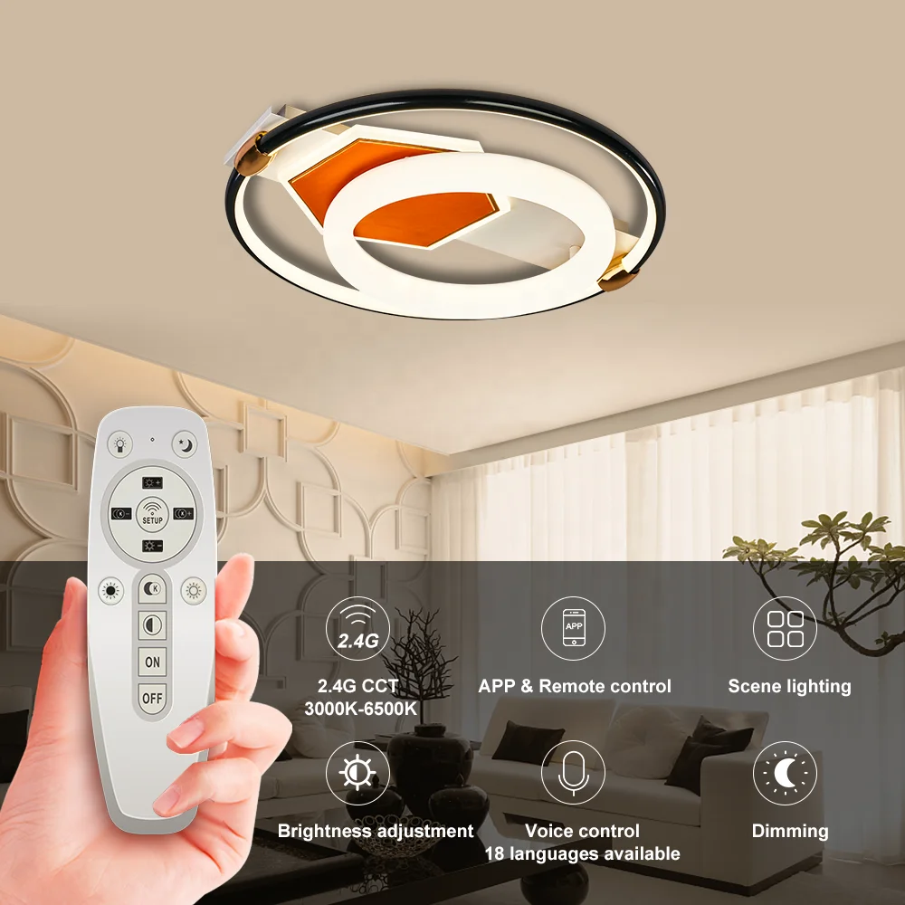 ENVIS lamp living room  modern home  lux led dimmabl remote control led ceiling phone APP cct change dimming plafonnier led