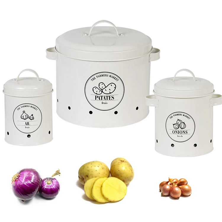 Potato Onion Vegetable Storage Bucket Container Tin Box Storage Container Vegetable Storage Bucket