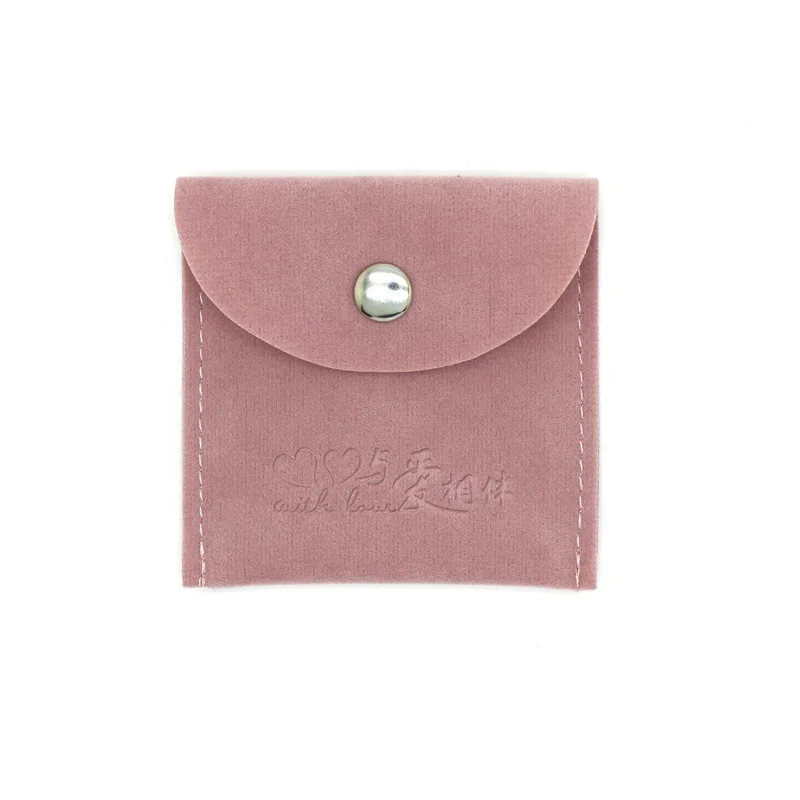Luxurious Pink Jewellery Pouch Bag With custom packaging jewelry bag velvet