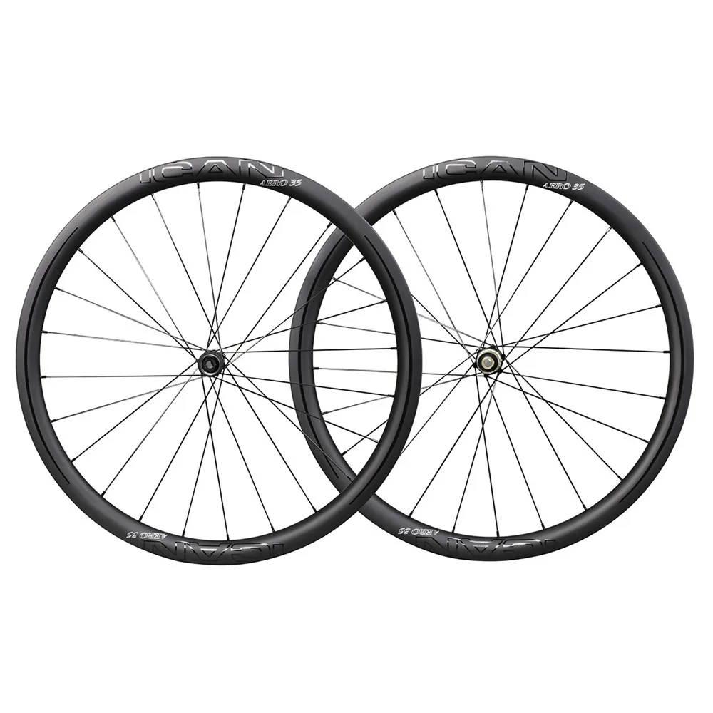 ICANbikes карбоновые колеса 700C бескамерные готовые 35 мм для дорожного/циклокросса велосипеда