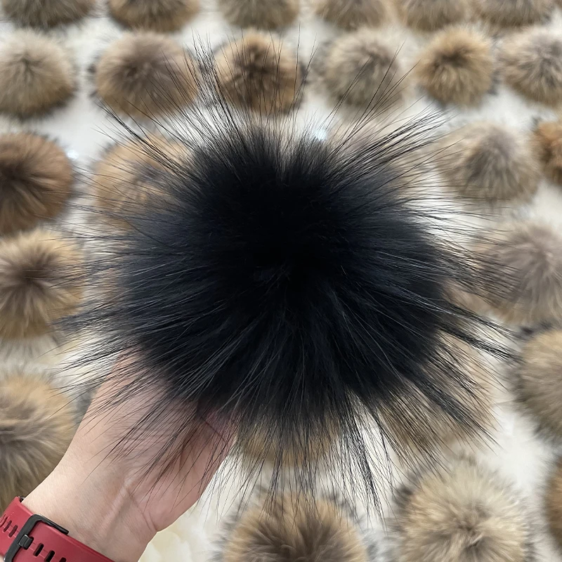 Лидер продаж на заказ материал премиум-класса из натурального меха с помпоном Plushie пышная Нижняя шаром цепочкой