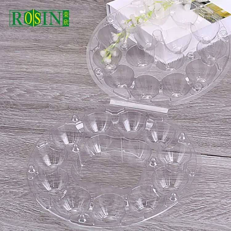 Egg Carton 6 15 Holes Plastic Egg Round Tray With Lid Clear Clamshell Disposable Wholesale Blister Tray Transparent