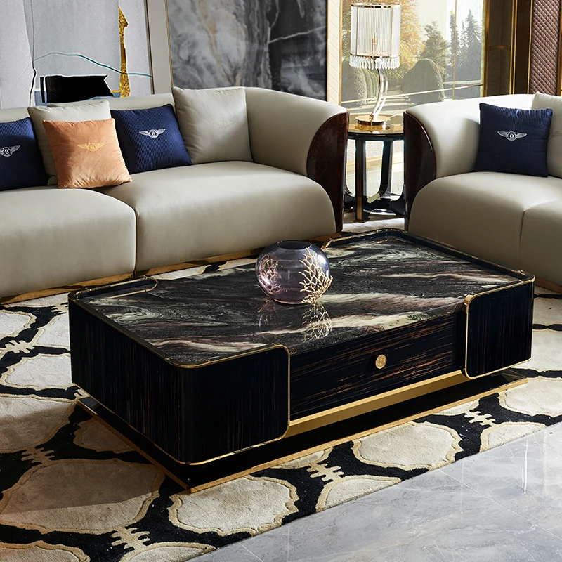 Чайный журнальный столик из натурального камня в итальянском стиле