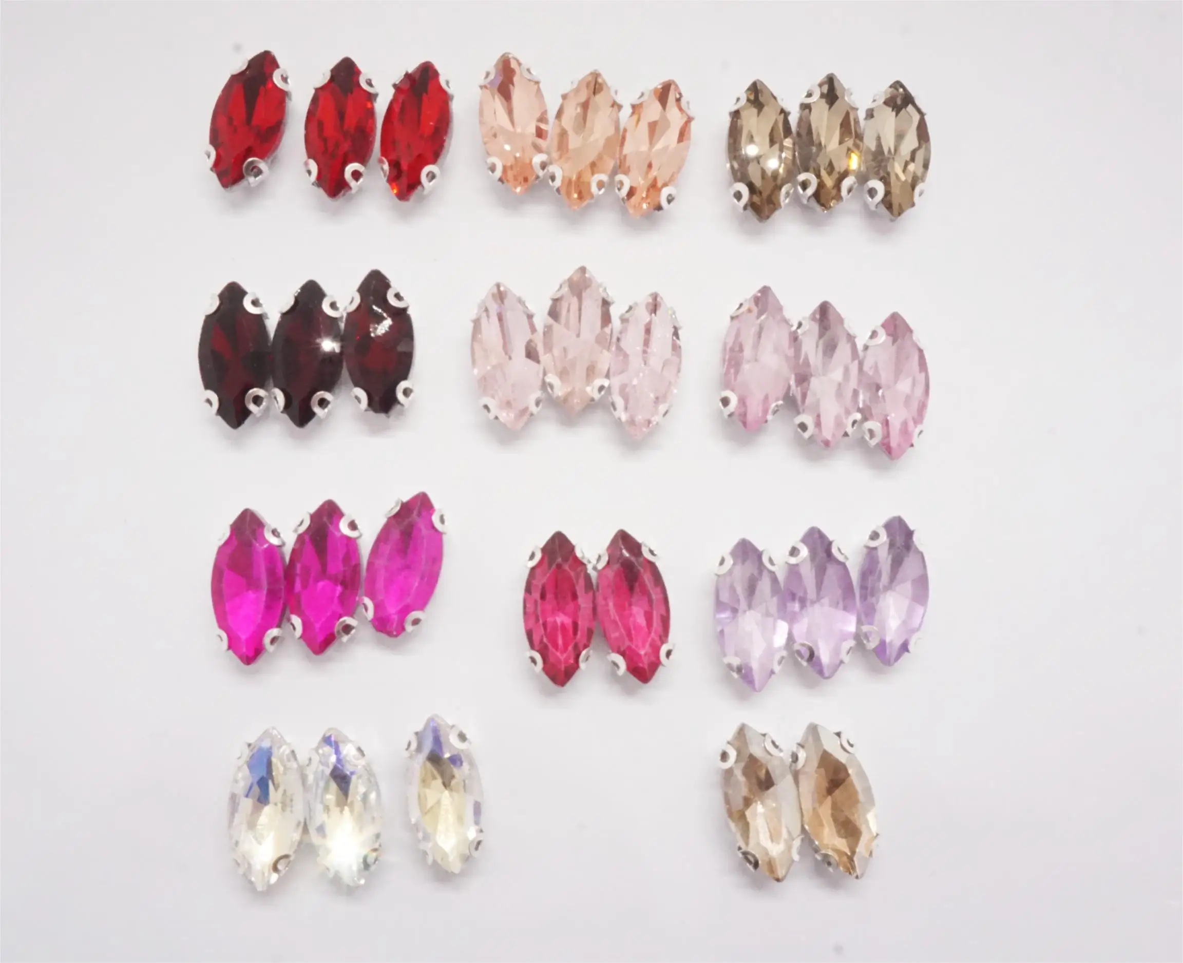 Alien Claw Diamond 7*15 Horse Eye Multi-Color Crystal Shoe Bag Flatback Sew-On Shape for Garment Wholesale Stock