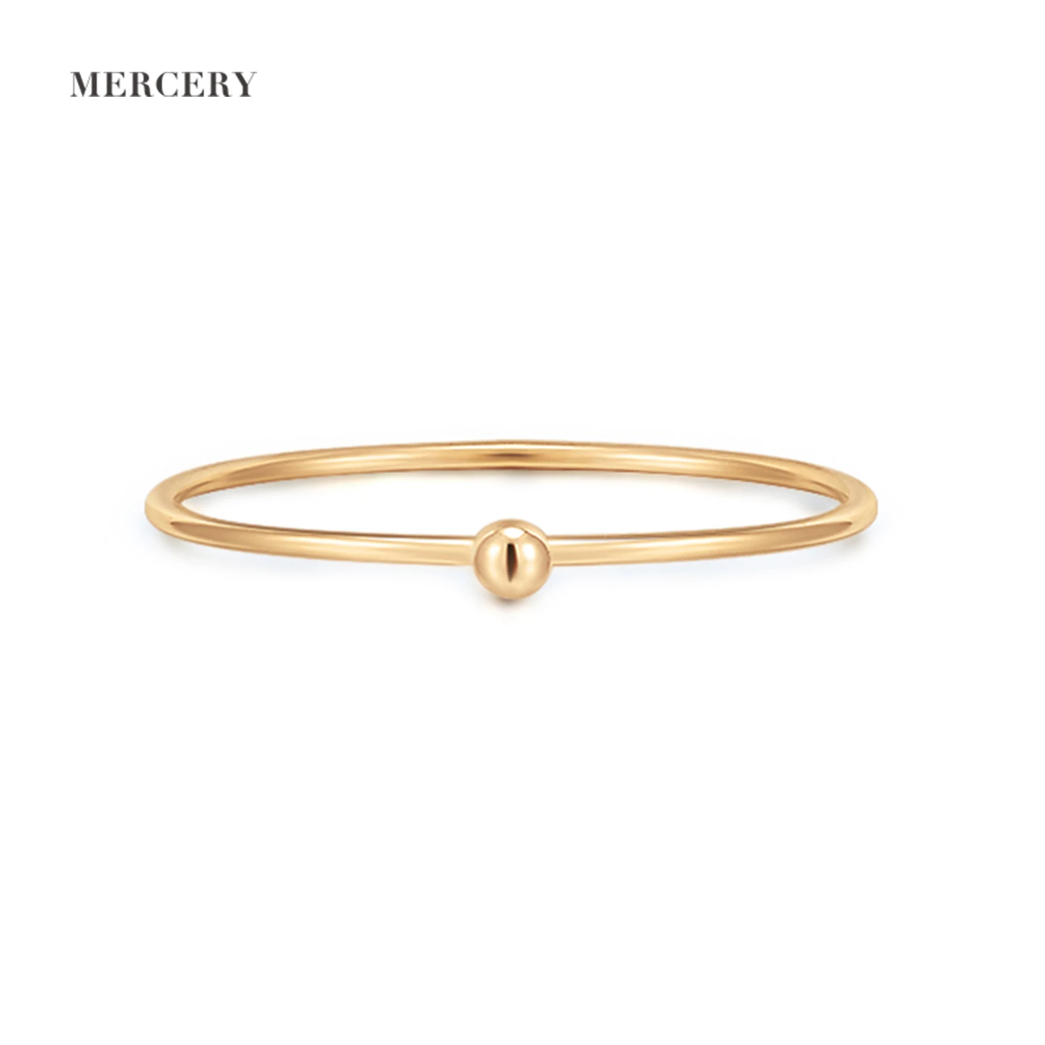 Mercery Solid Gold Fine Jewelry 14K Real Gold Women Best Price  Couple Round Bead Ring