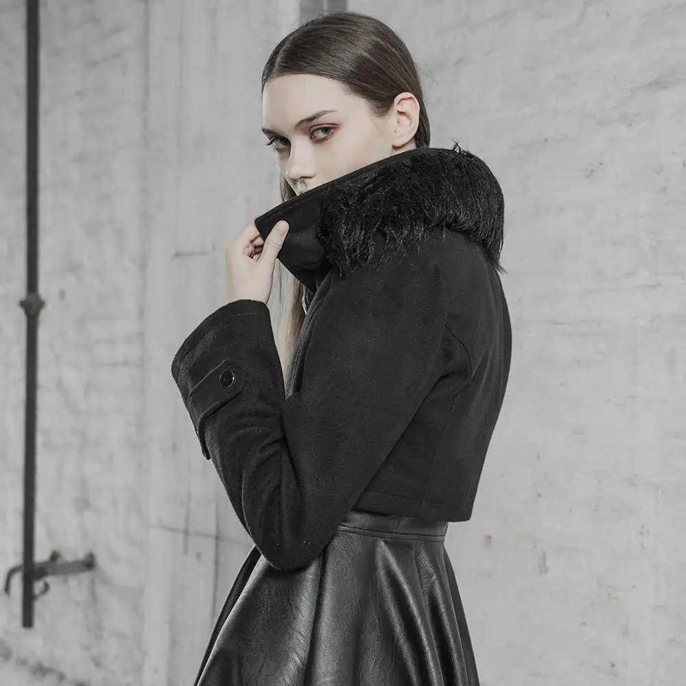 
OPY-379 PUNK RAVE women short mink coat Handsome short collar coat with collar 