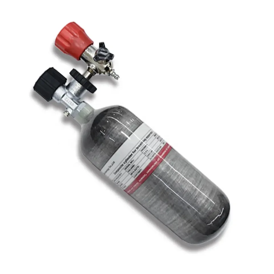 GP Wear-resistance Hpa 2L 300bar 4500psi 30mpa Carbon Fiber PCP Paintball Air Tank With HPA Fill Station Black Transfer Valve