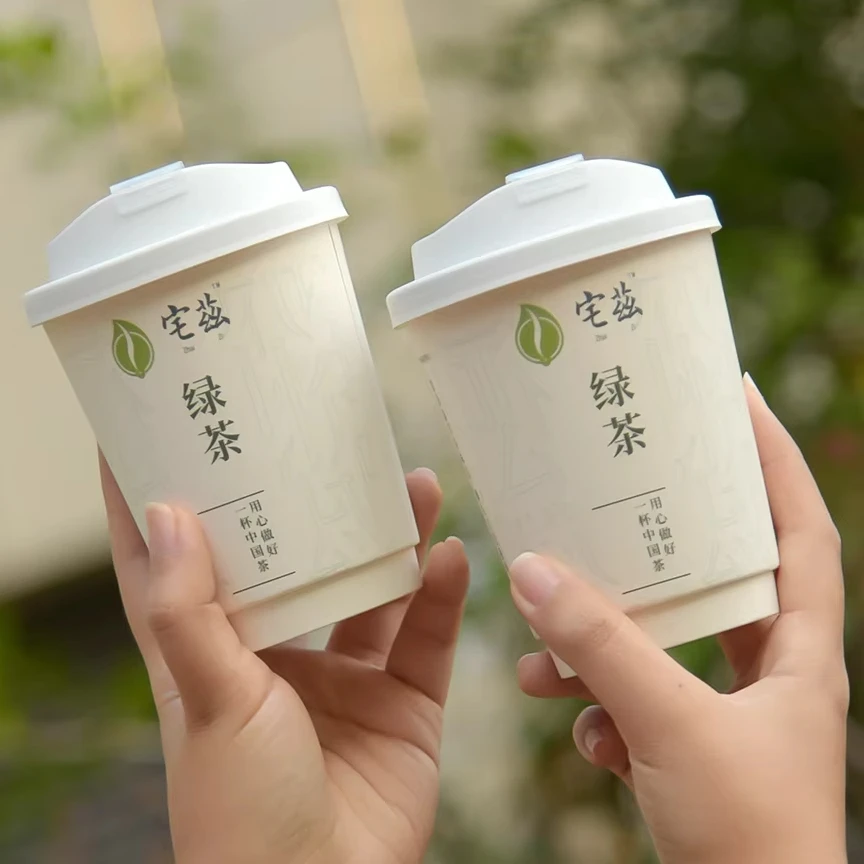 Factory sell 500ml 16OZ double wall paper cup disposable white paper coffee cup Customizable printed logo hot coffee cups