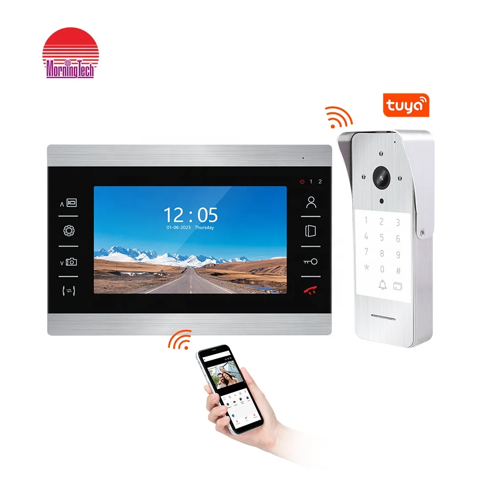 7 Inch WiFi Doorbell Camera Video Intercom 4 Wire Video Door Phone Intercom System for Villa Home Apartment