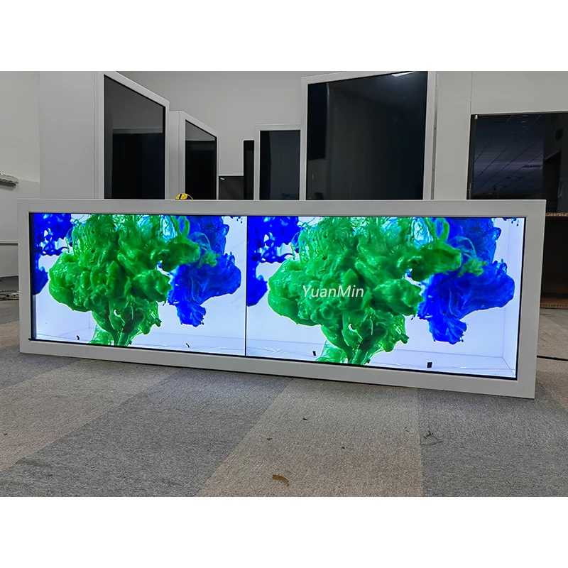 21 5 32 43 49 55 дюймов голографический 3d прозрачный рекламный дисплей экран интерактивный сенсорный