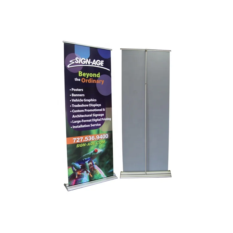 Retail businesses portable signage   pull up stand  banners