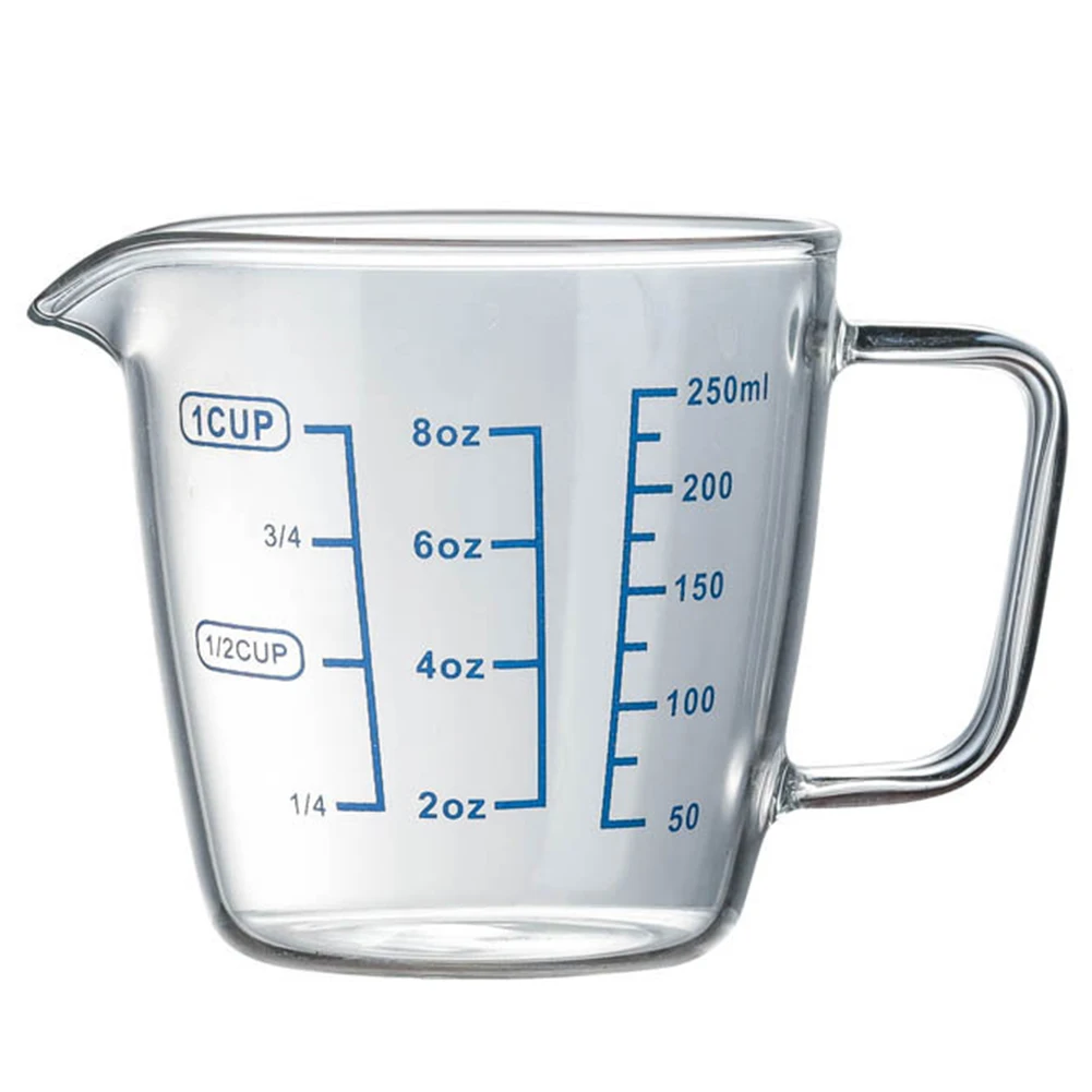  250ml Heat-resisting Glass Measuring Cup Milk Scale Microwave Measure Jug