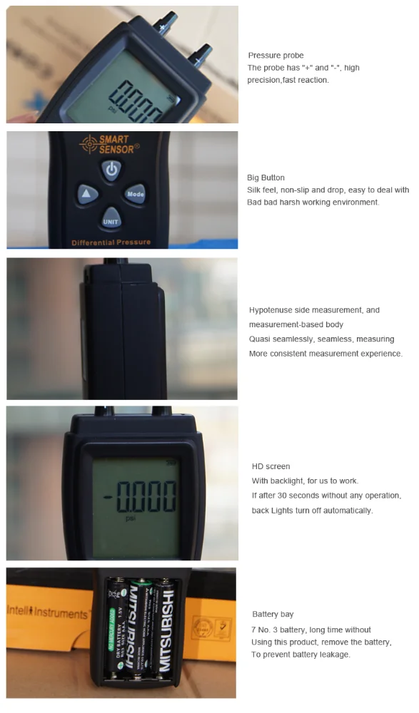 0~100hPa Smart Sensor differential pressure gauge  adopts imported accurate measurement value mini air pressure sensor