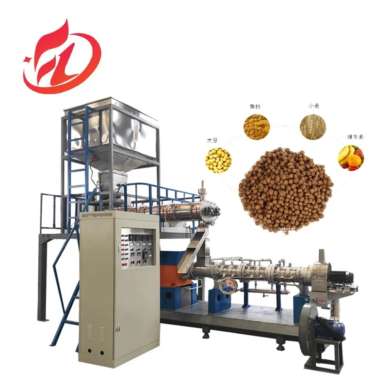 Factory floating fish feed extruding machine  pet food process equipment floating fish feed and dog food extruder machine