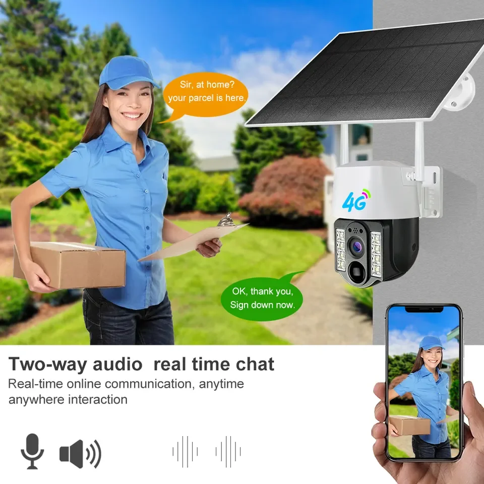 Wireless outdoor solar power surveillance ptz camera with wifi or 3G/4G/Sim Card Cctv security Camera security camera system