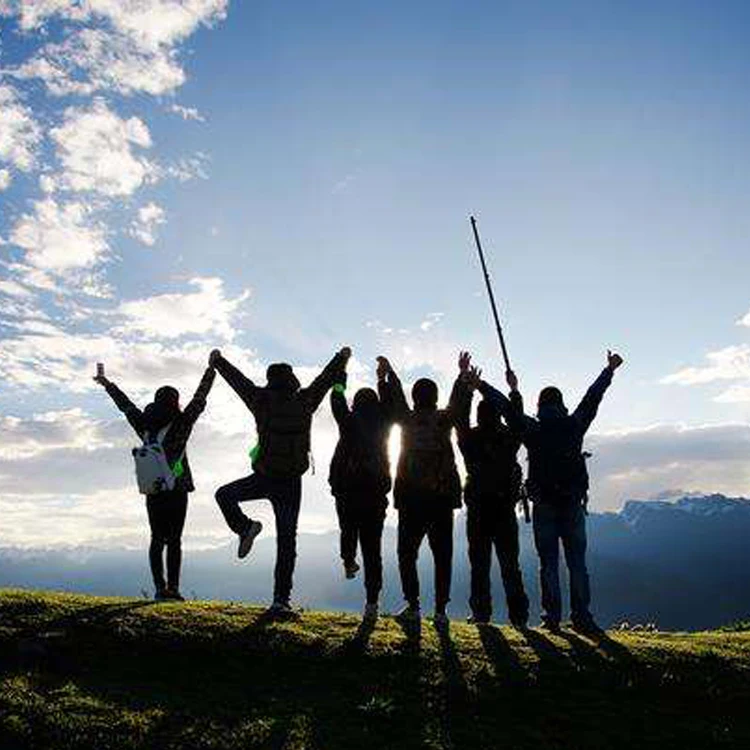 Hot Sell Folding Ultralight Alpenstock Outdoor Adventure Pathfinder Survival Tool Walking Sticks for Hiking