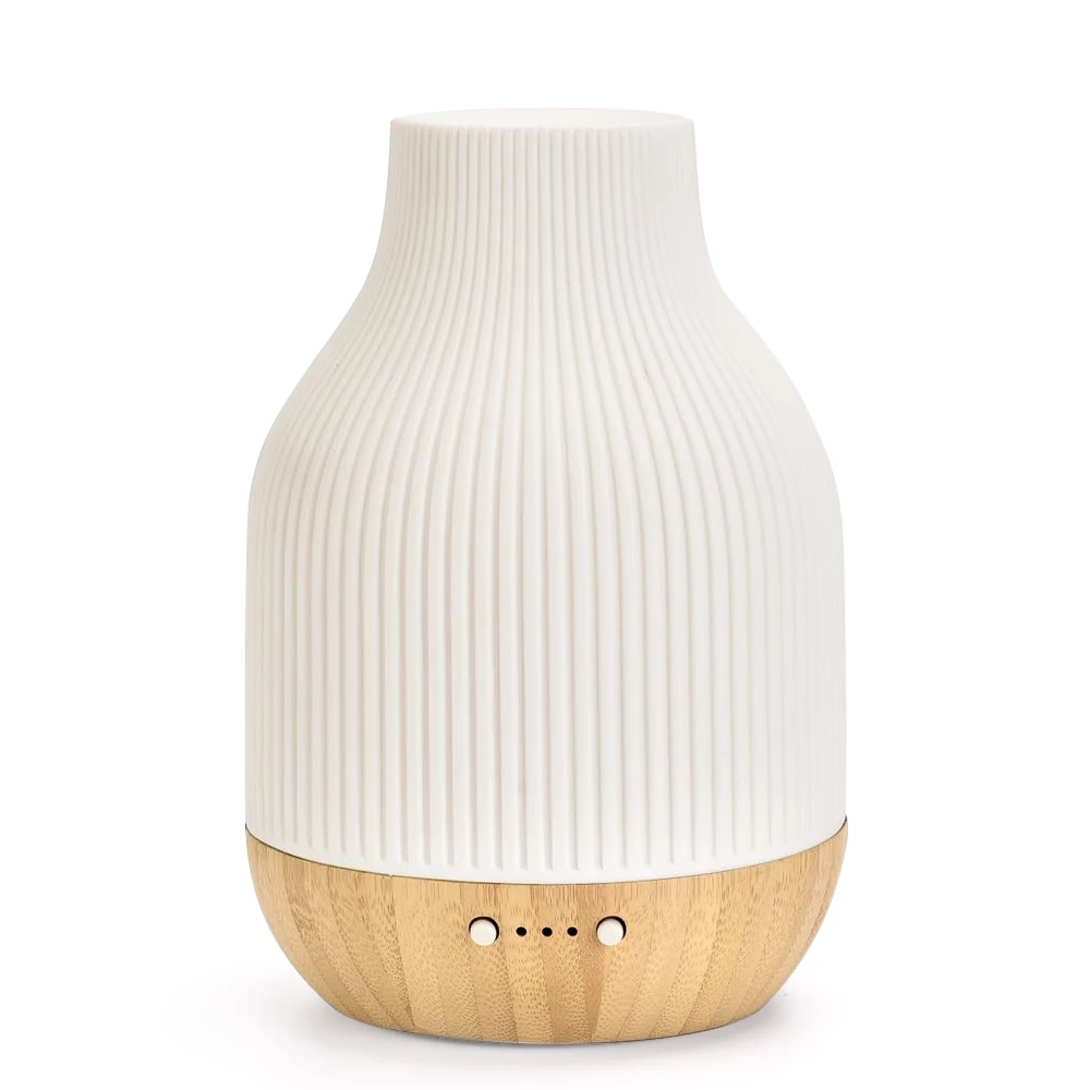 SOICARE Porcelain Electric Ultrasonic Bamboo Wood Essential Oil Ceramic Aroma Diffuser