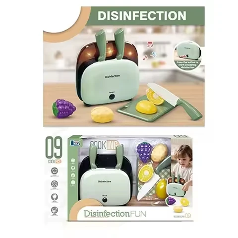 Child Education Puzzle Play House Toys B/O Electric Disinfection Cabinet Machine Toys Household Appliances Furniture Toys Kids