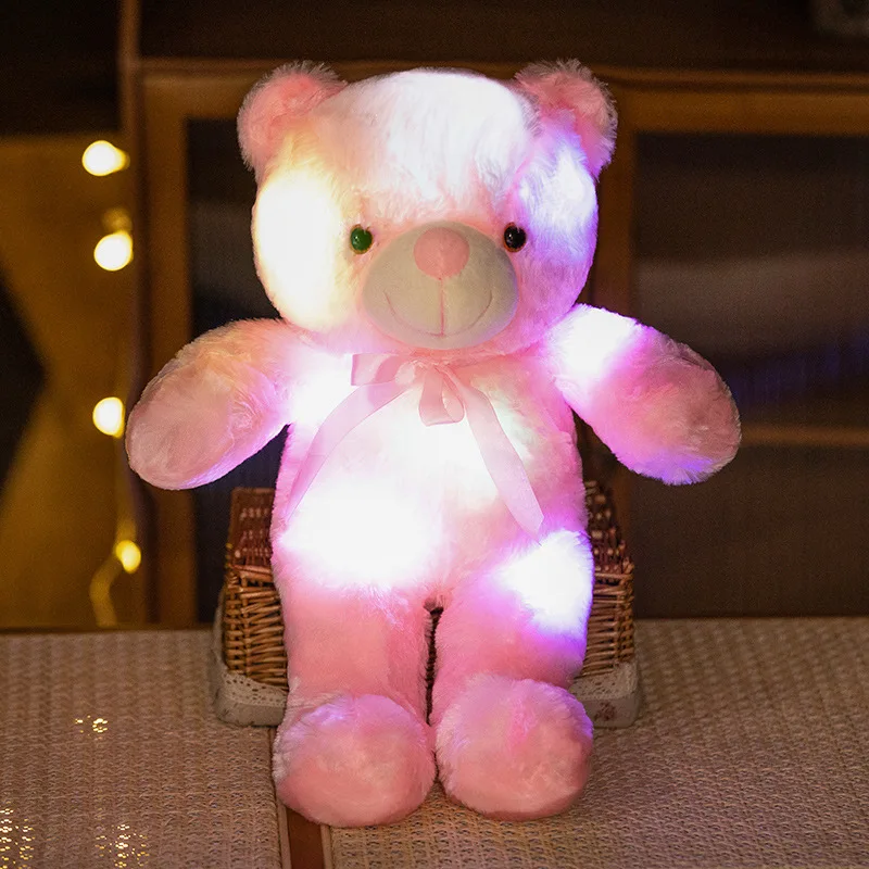 32 cm Soft Stuffed Panda Plush Glowing Toys with Colorful Led Lights Alpaca Rabbit Cow Unicorn Plush Toy with Light