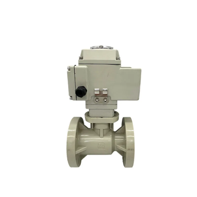 ANSI class150 2 way PVC UPVC PPH flanged electric Motorized ball valve