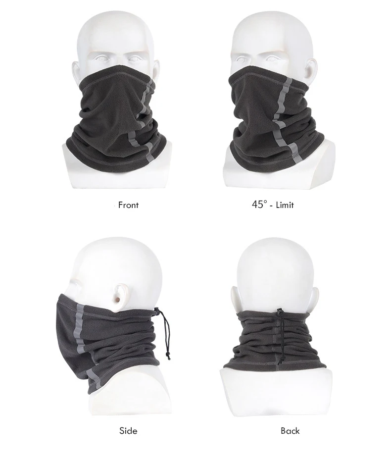 Custom logo Winter hats Neck Gaiter Fleece Adjustable  Bandana Scarf neck warmer gaiter