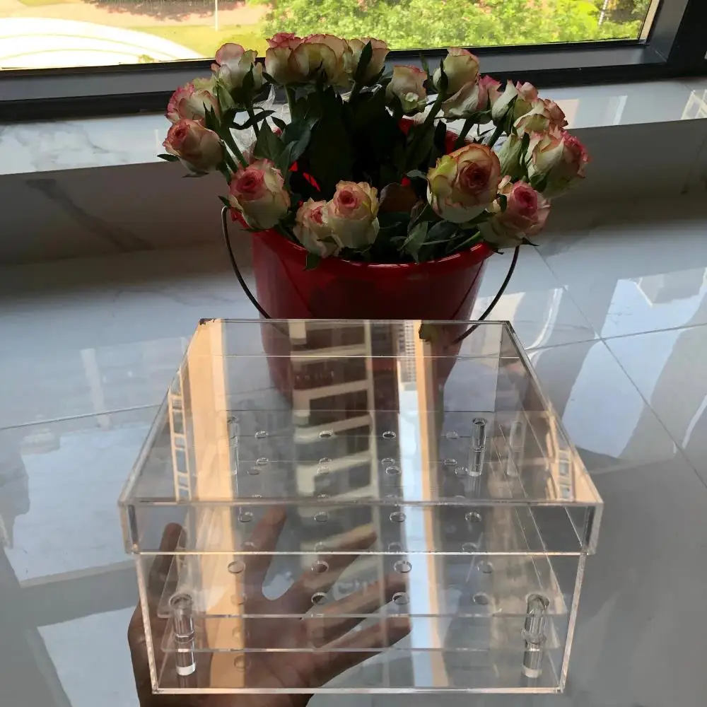 Прозрачная акриловая роза с весенним знаком, Подарочная коробка, коробки с белыми розами, День святого Валентина