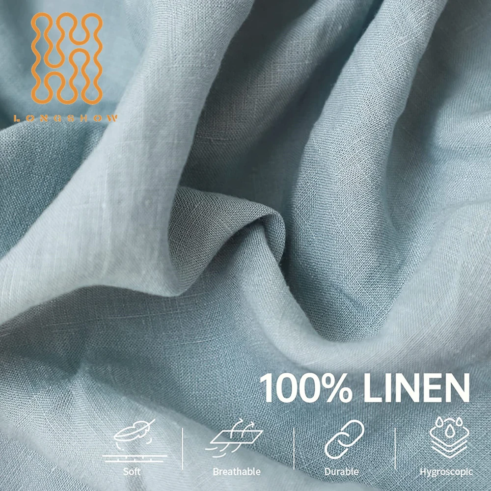 Breathable and Durable Cotton Linen Blend bed sheet Set 55% French Linen and 45% Long-Staple Cotton