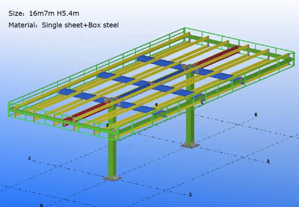 Steel Structure Gas Station Canopy for Fuel Stations