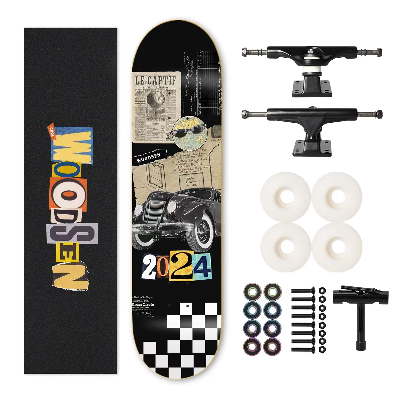 WOODSEN Phosphor luminous custom skateboard Canadian maple blank skate board deck