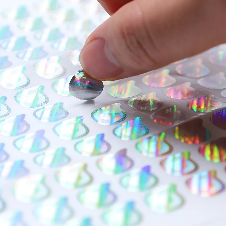 Custom Holographic Label Holographic Logo Sticker Anti Counterfeiting Label Silver Hologram sticker Printing