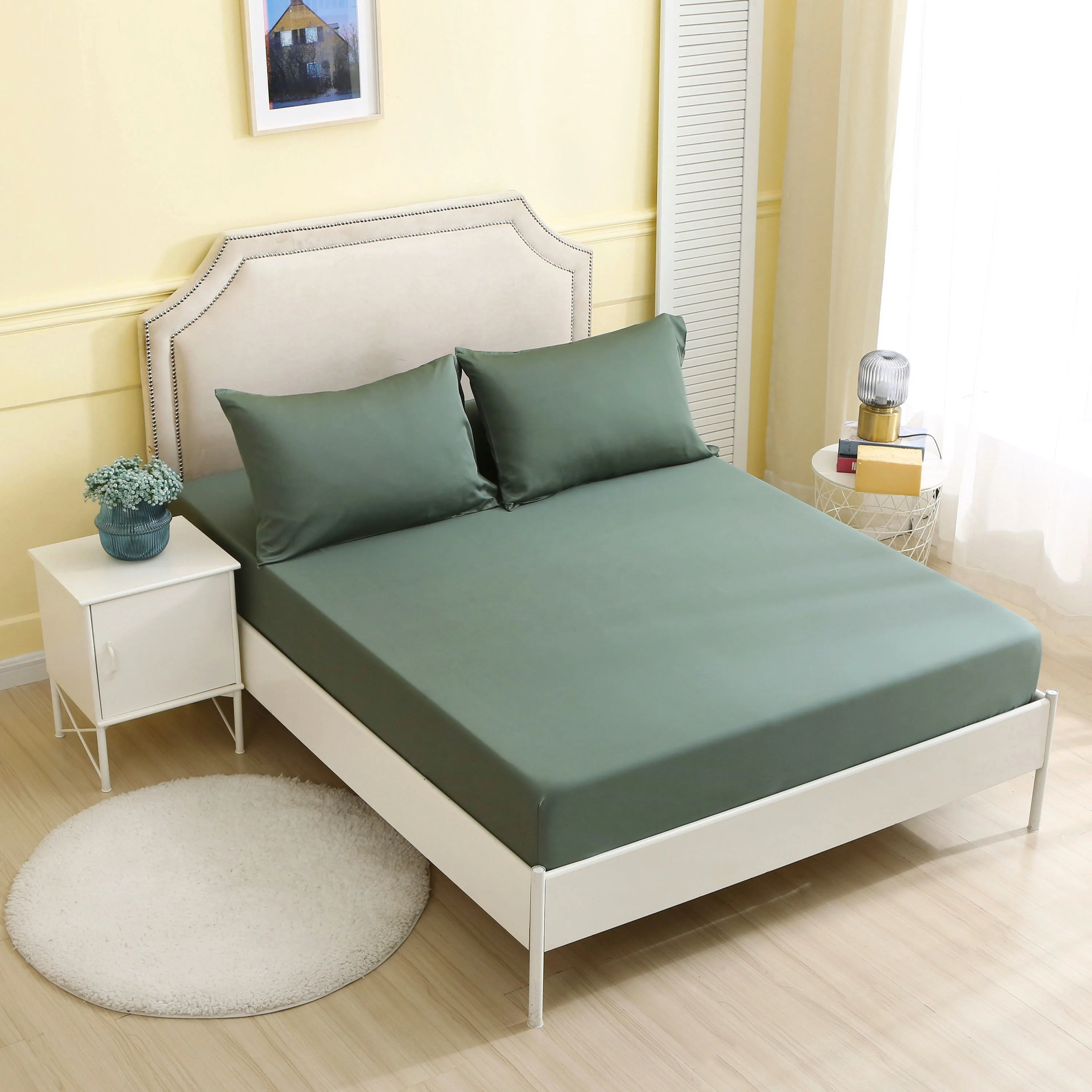 Bamboo Lyocell Plain Dyed Duvet Cover Set Bamboo Sheet Set Bamboo Pillowcase 173*118