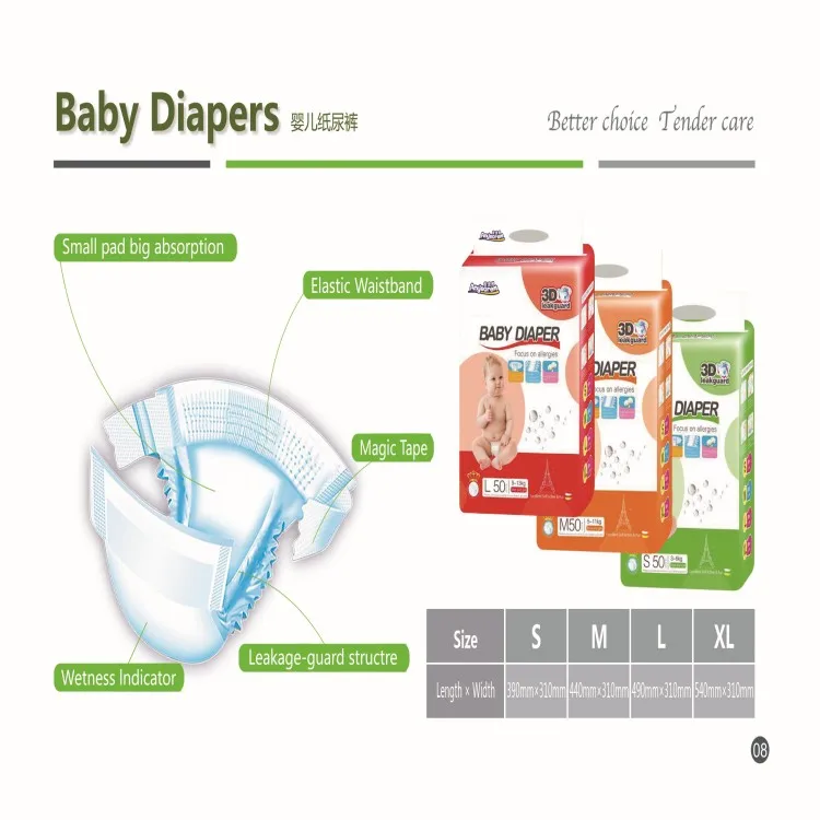 Baby diaper manufacturer Best selling Strong absorbent elastic waist band super soft cotton new born pull up baby diapers