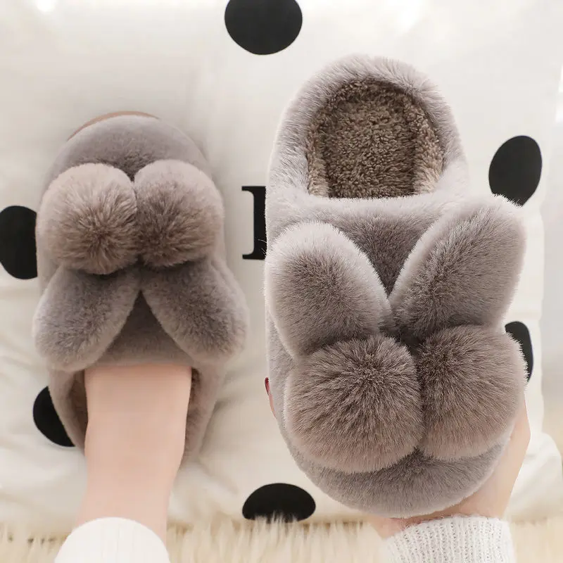 High quality 2024 PVC Plush Faux Fur Fluffy Fuzzy winter Cozy Shoes Warm Cushioned girls ladies slides slippers for women