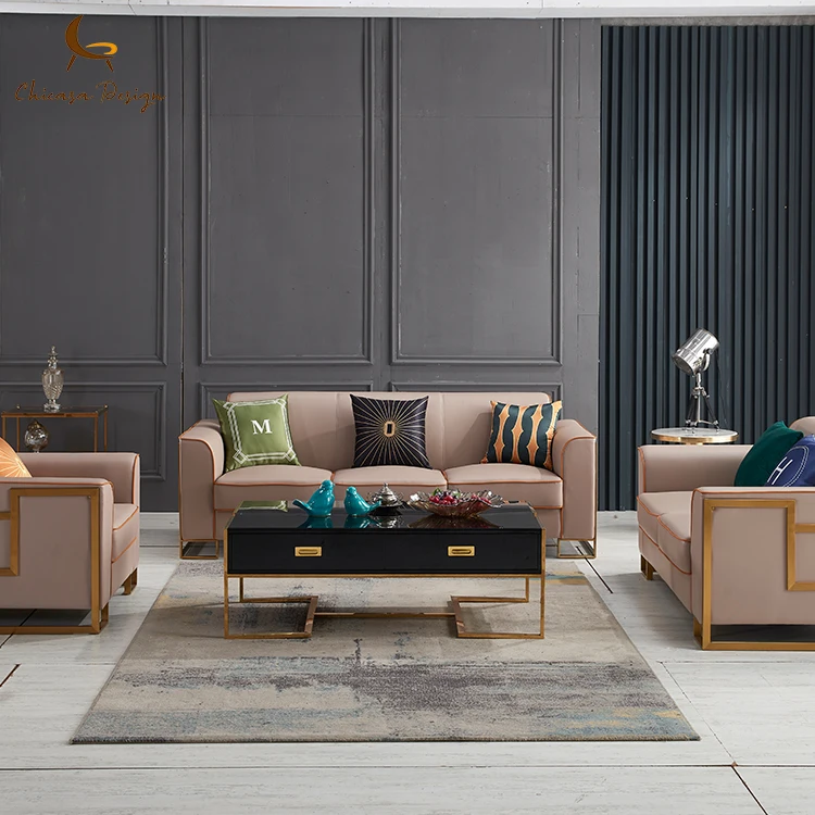 Modern Nordic Faux Synthetic Leather Sofa Modern Design Living Room Furniture Sofa Set