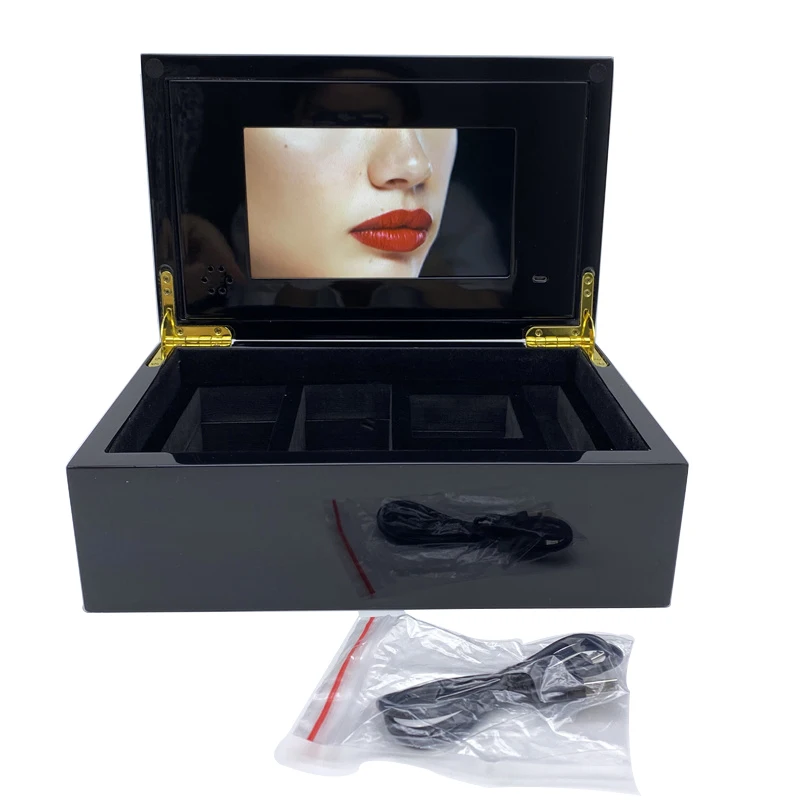 High quality 7 inch IPS/TFT gift wooden video brochure box with lcd screen