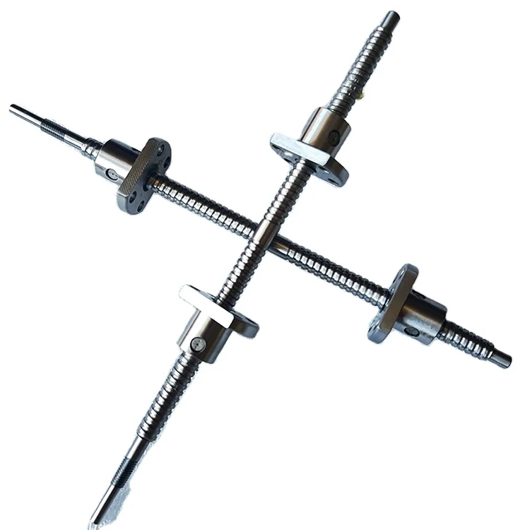 Chinese 1004 Bi-directional Ball Screw left right thread Customized length With double Flange nuts