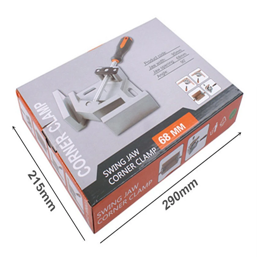 Hot selling single handle aluminum alloy 90 degree woodworking right angle clamp
