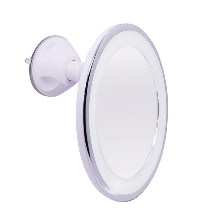 360 degree rotation battery lighted magnifying suction cup led shaving mirror for men