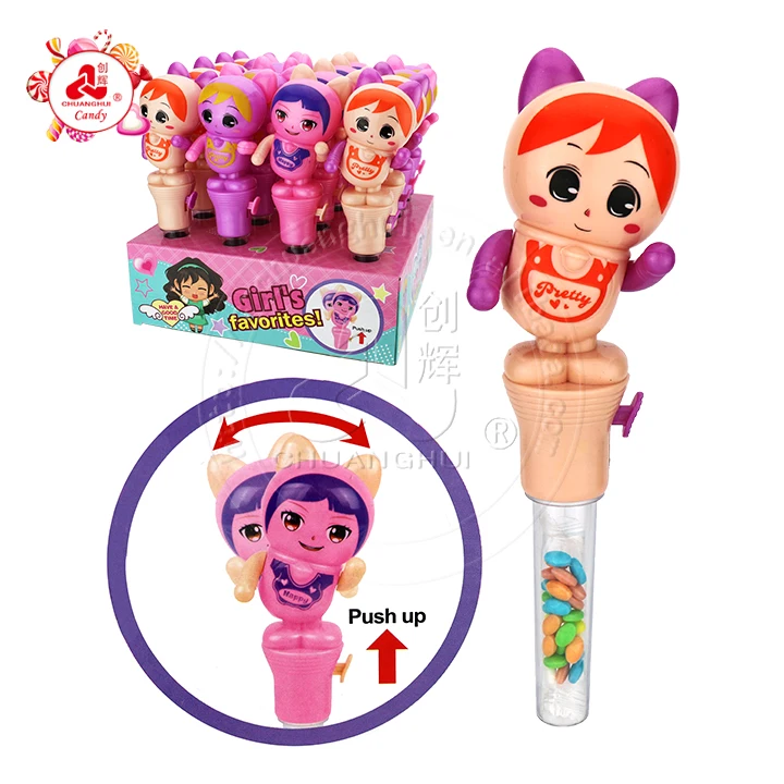 Shaking dance girl toys with tablet pressed candy dancing toy candy