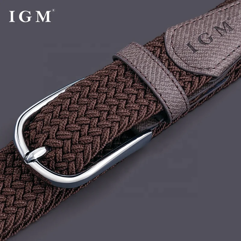 IGM Golf Pin Buckle Mens Elastic Braided Knitted Belt