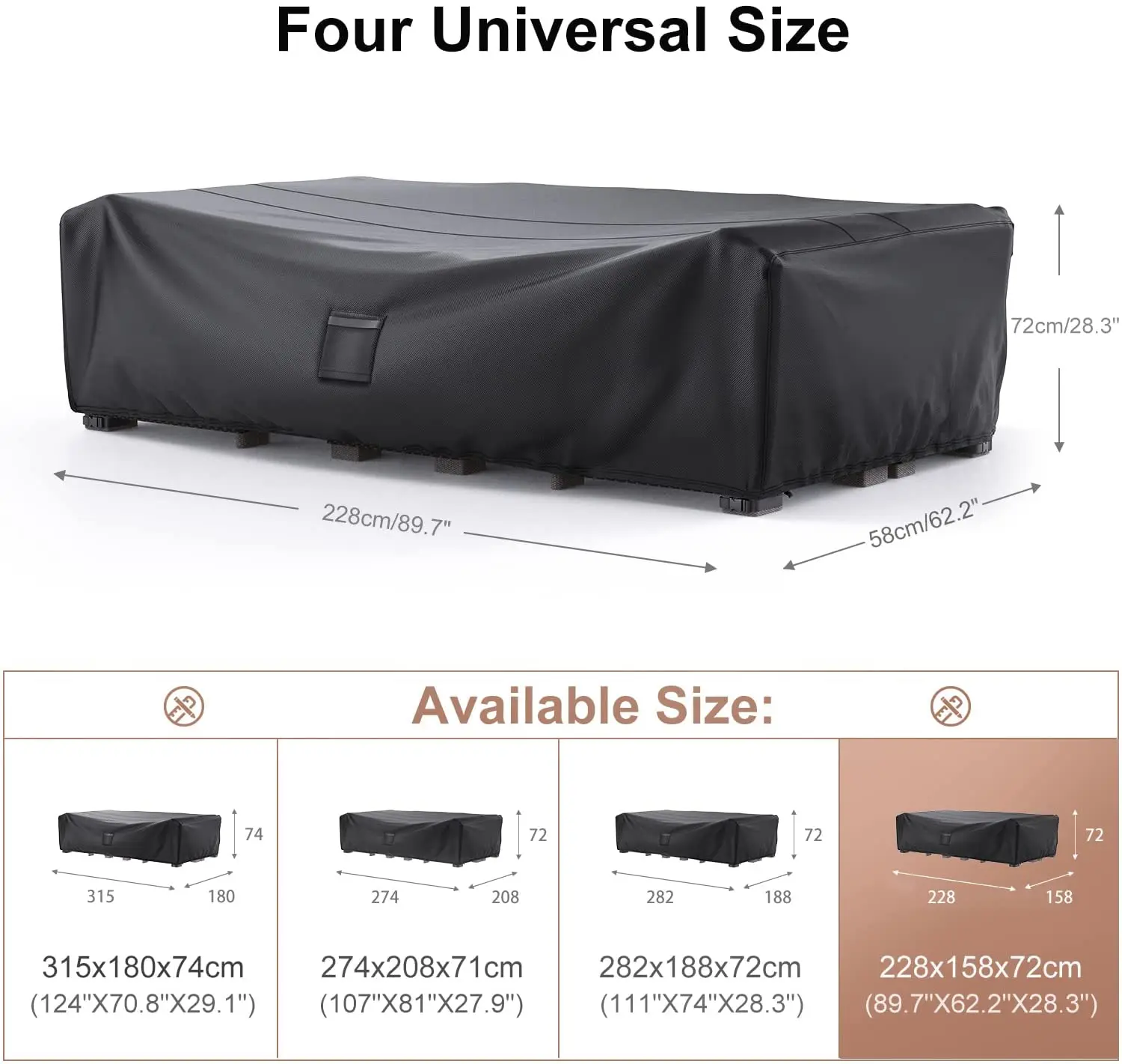 dust-proof and waterproof patio garden rattan sofa protector outdoor patio cover for furniture