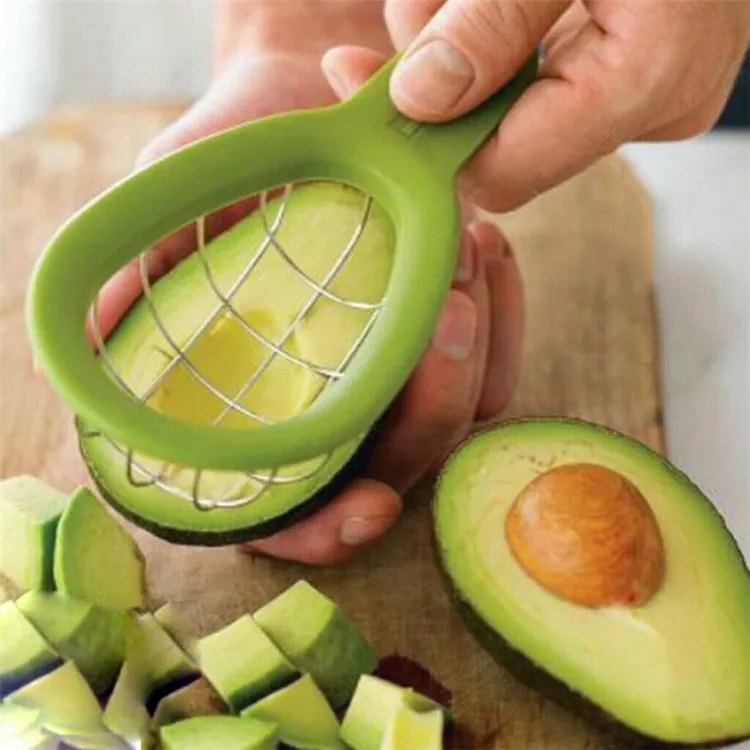 AA139 Multifunctional Stainless Steel Avocado Knife Creative Kiwi Fruit Cutting Corer Kitchen Gadget Avocado Peeler