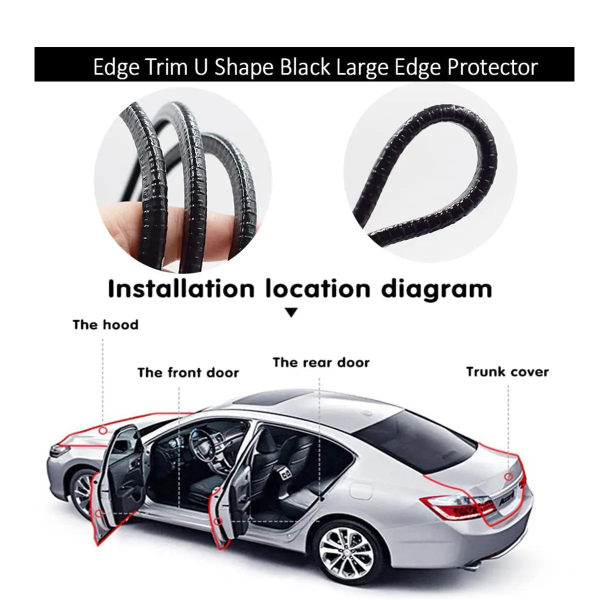 Automotive car door frame rubber seal trim strips anti-collision car door corner pvc u shape seal strip