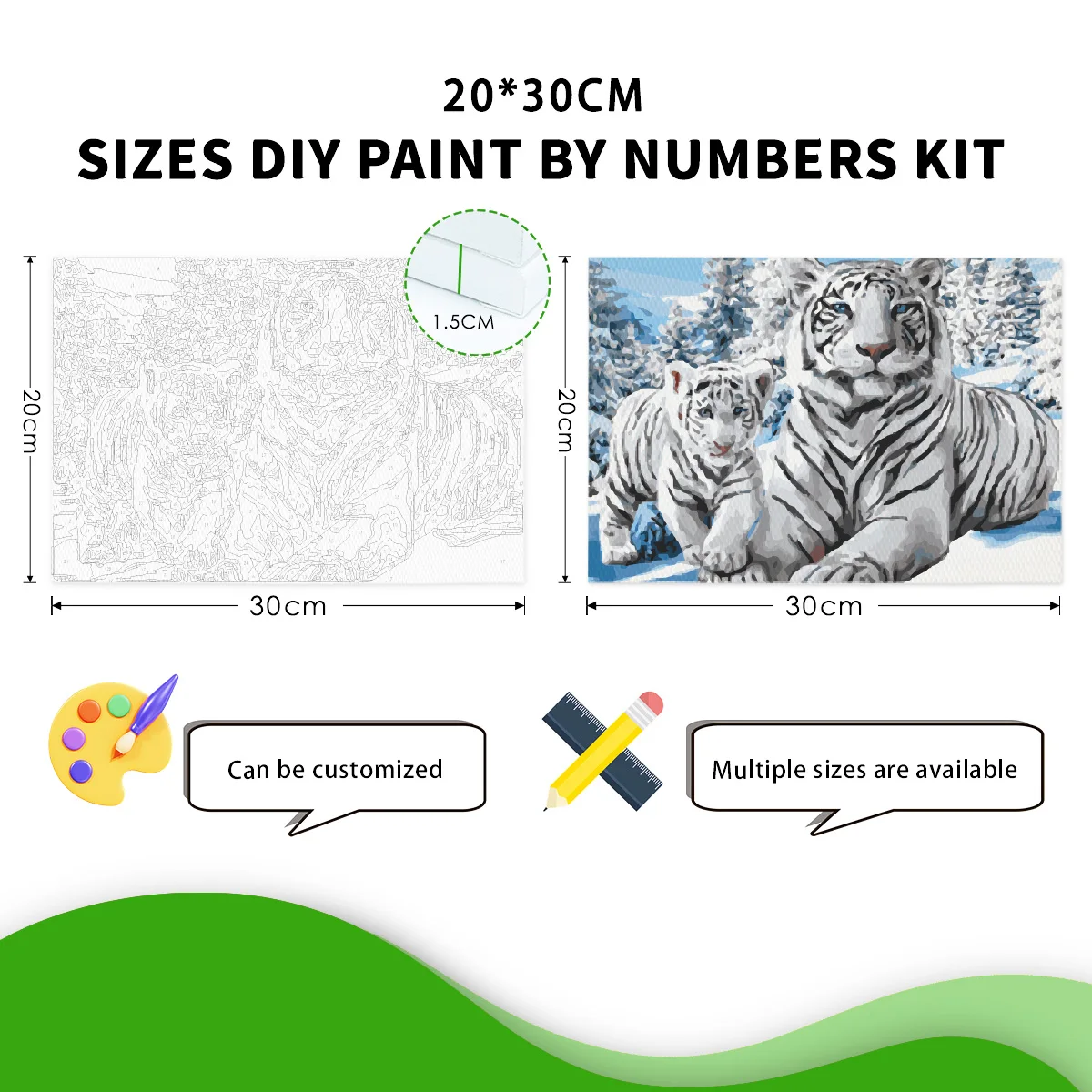 Factory Paint by Numbers Kit for Adults on Canvas with Paintbrush Color Acrylic DIY Drawing Premium Quality Colorwork Paintwork