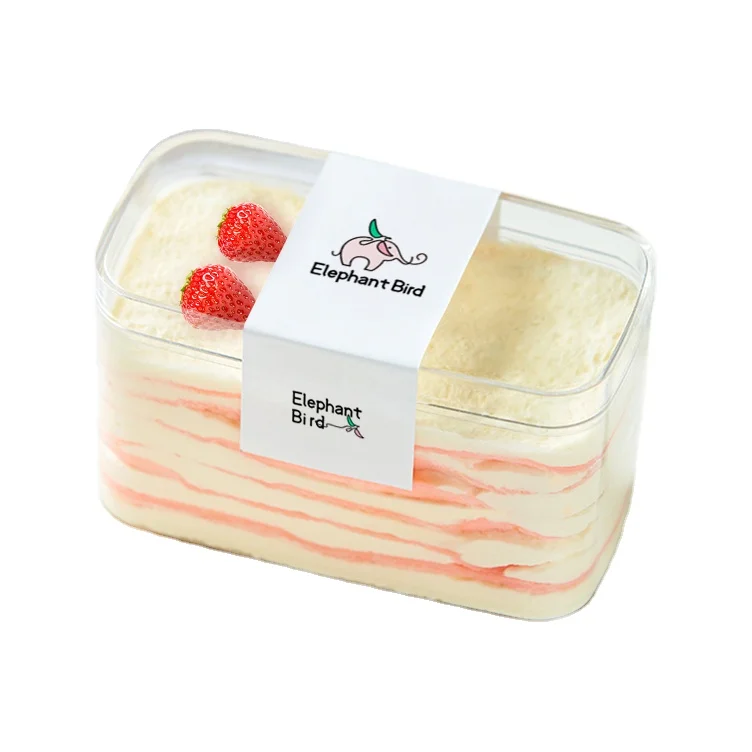 Hot sale disposable customized hard plastic container any color dessert cup plastic cake box