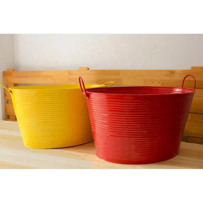 Customized Large Bar Ice Cooler Bucket With Stand Wine Ice Bucket Metal Beverage Tubs