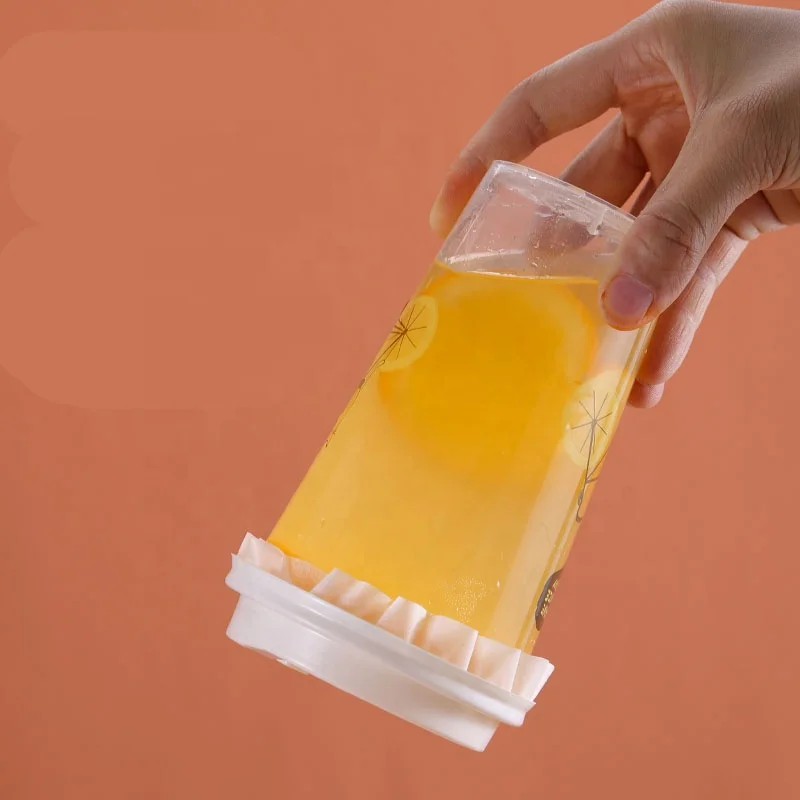 Disposable Food Grade Coffee Milk-tea Cup Air-right Sealing Leak-proof Mat Waterproof Leak Proof drink paper Sheet