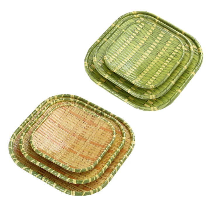 Wholesale Cheap High Quality Tableware Food Plates Bamboo Dishes Customize Logo for Supermarkets