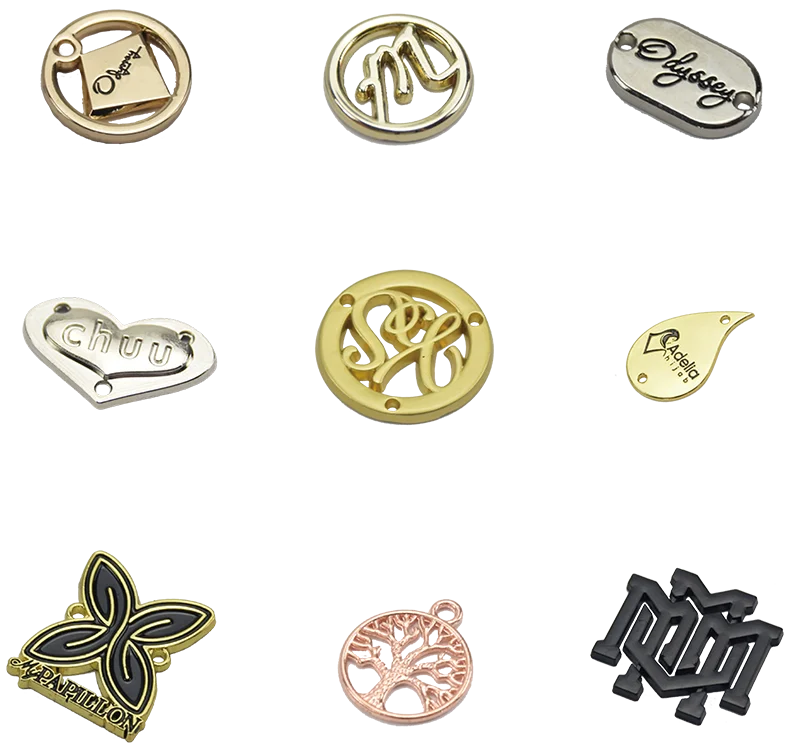 Garment Accessories Brand Logo Bag Gold Embossed Metal Label Tag Metal Tag Plate Custom Logo For Garment Clothes Bag